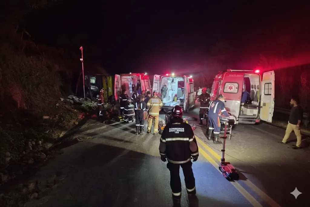 Motorista de ônibus que tombou em MG causando 5 mortes desapareceu após acidente