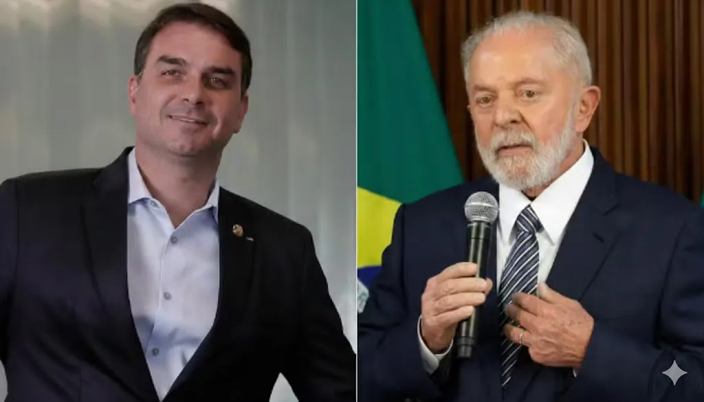 Flávio Bolsonaro cresce e empata tecnicamente com Lula em pesquisa Meio/Ideia para 2º turno