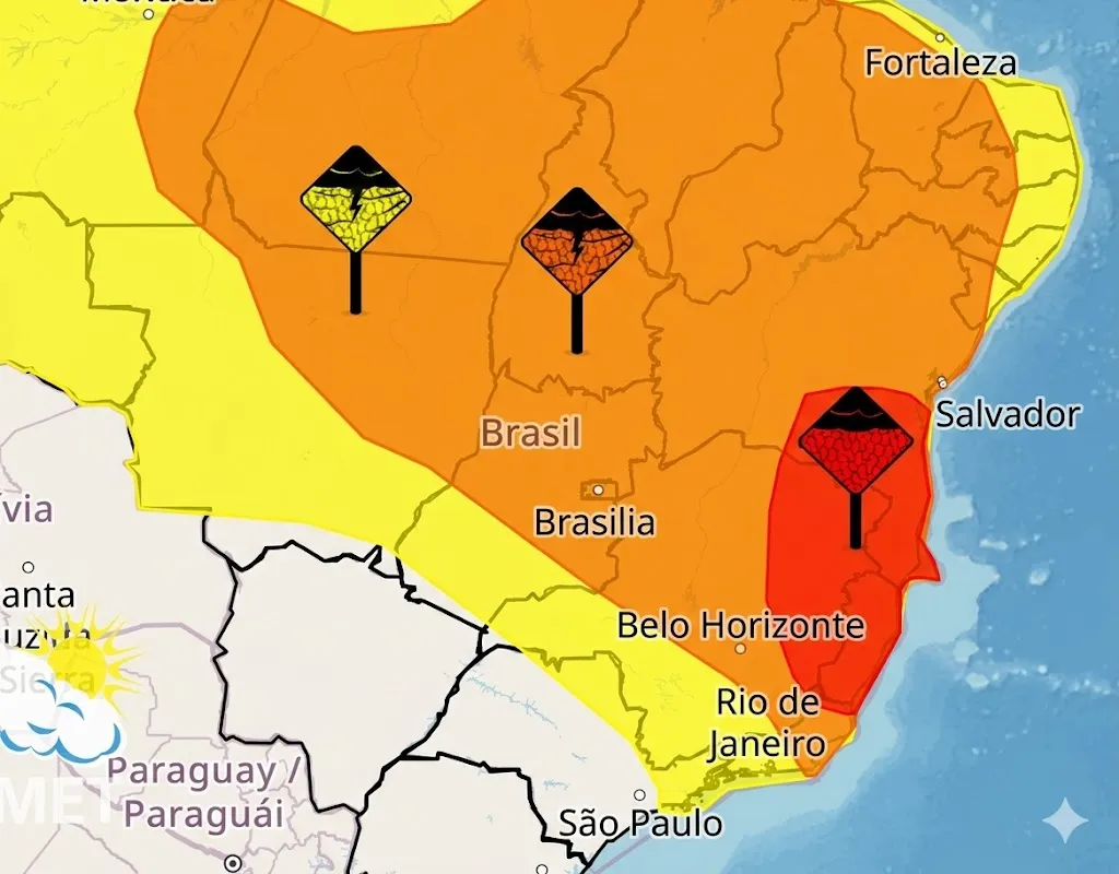 Alerta vermelho para chuvas na Bahia