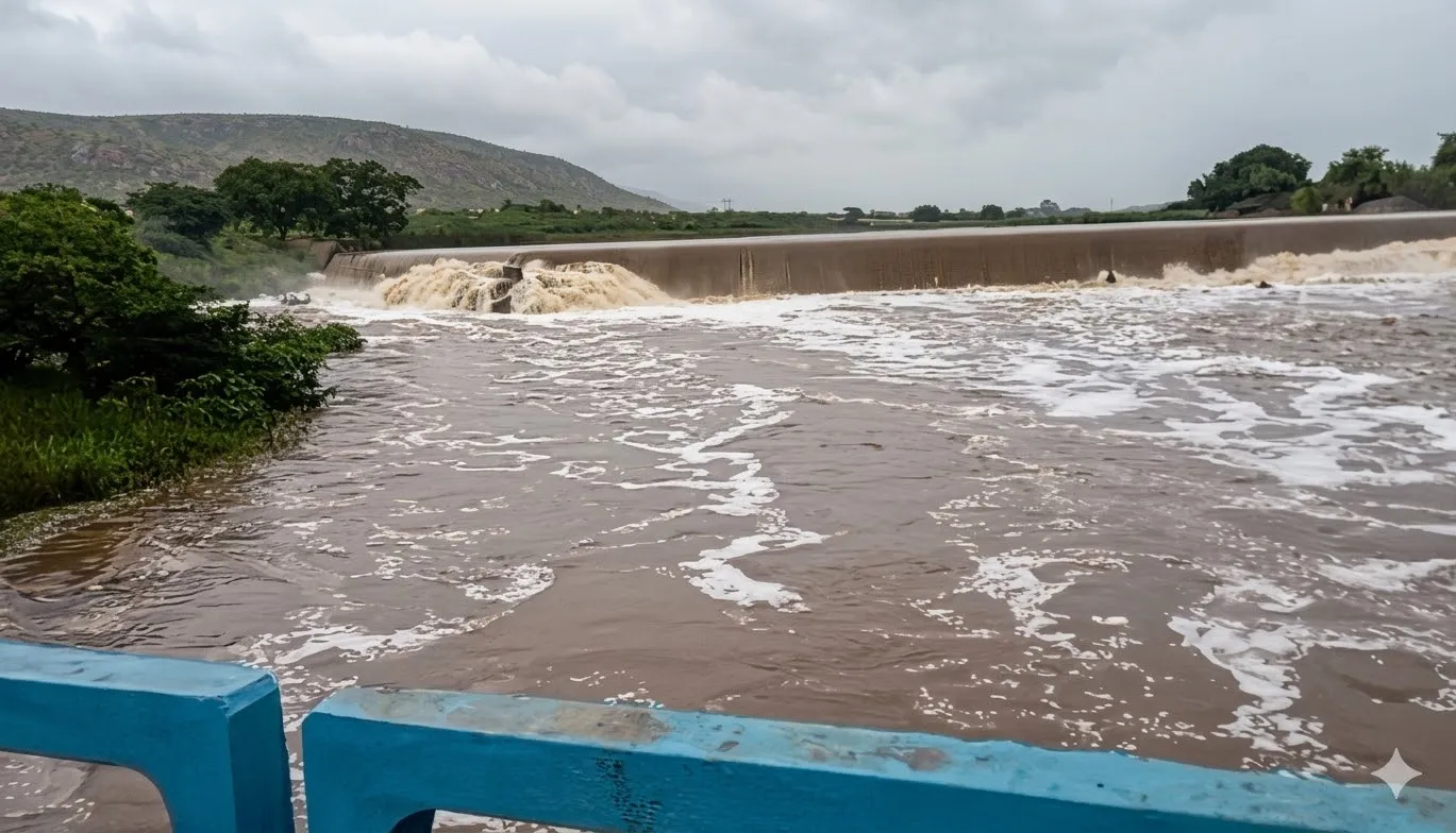 Força das Águas: Barragem de Duas Ilhas em Jussiape Transborda com Volume Expressivo