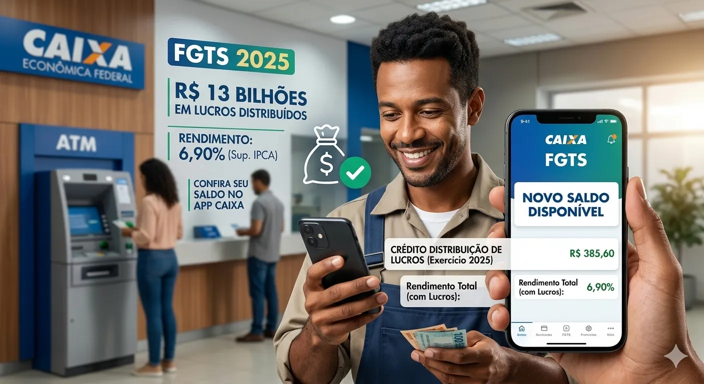FGTS vai distribuir R$ 13 bilhões em lucros para mais de 138 milhões de trabalhadores
