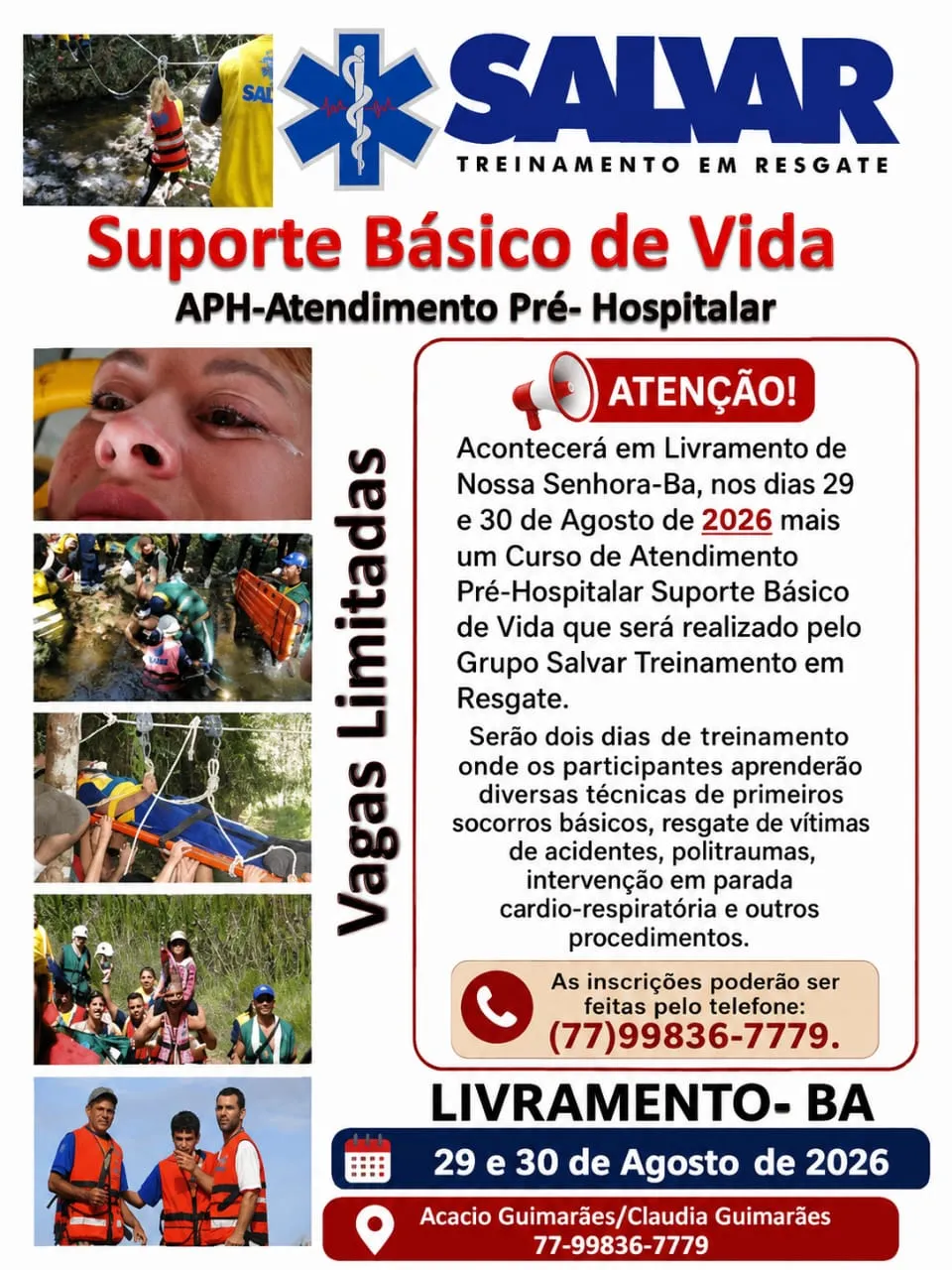 Garanta sua vaga: Curso prático de Primeiros Socorros e APH em Livramento