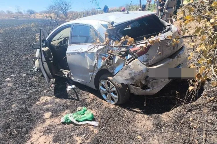 Distração ao volante termina em capotamento na BR-030, em Palmas de Monte Alto